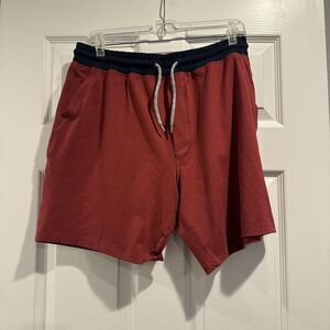 Marine Layer Shorts Men's Large Red Weekend Sport Sweats Stretch Lounge EUC